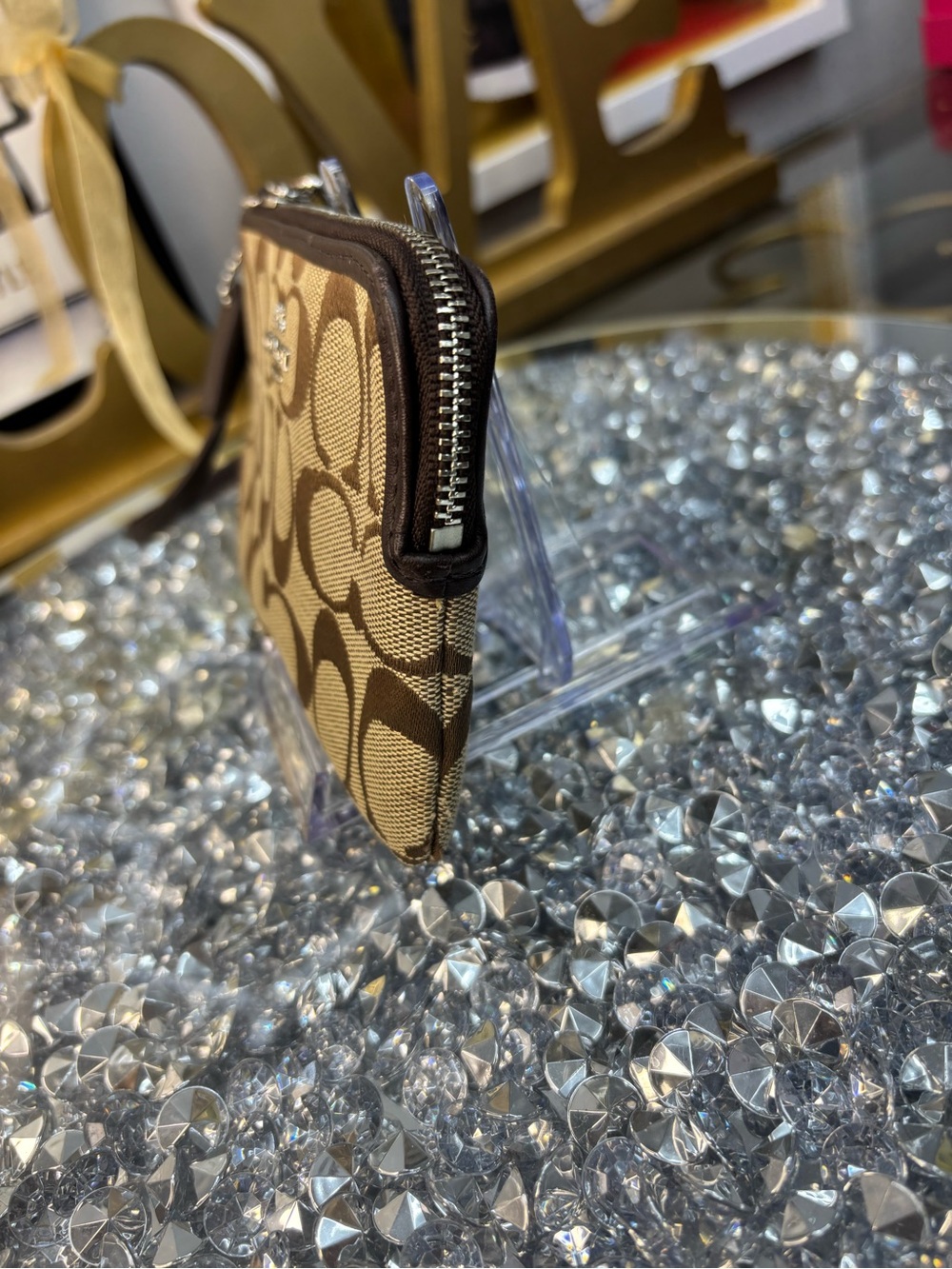 Coach Corner Zip Wristlet in Signature Canvas EUC - Picture 7 of 12